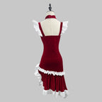 Velvet Mrs Claus Christmas Dress & Hat Set