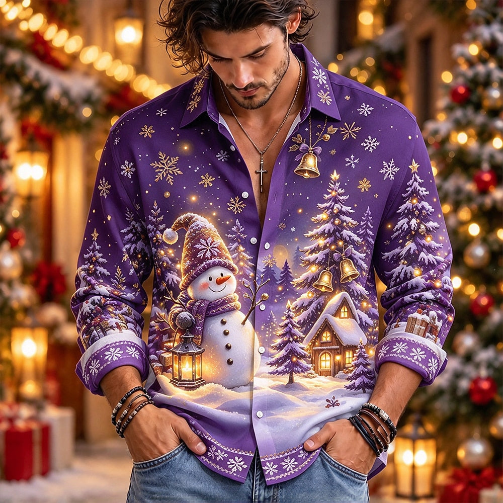 Men's Christmas Graphic Casual Shirt