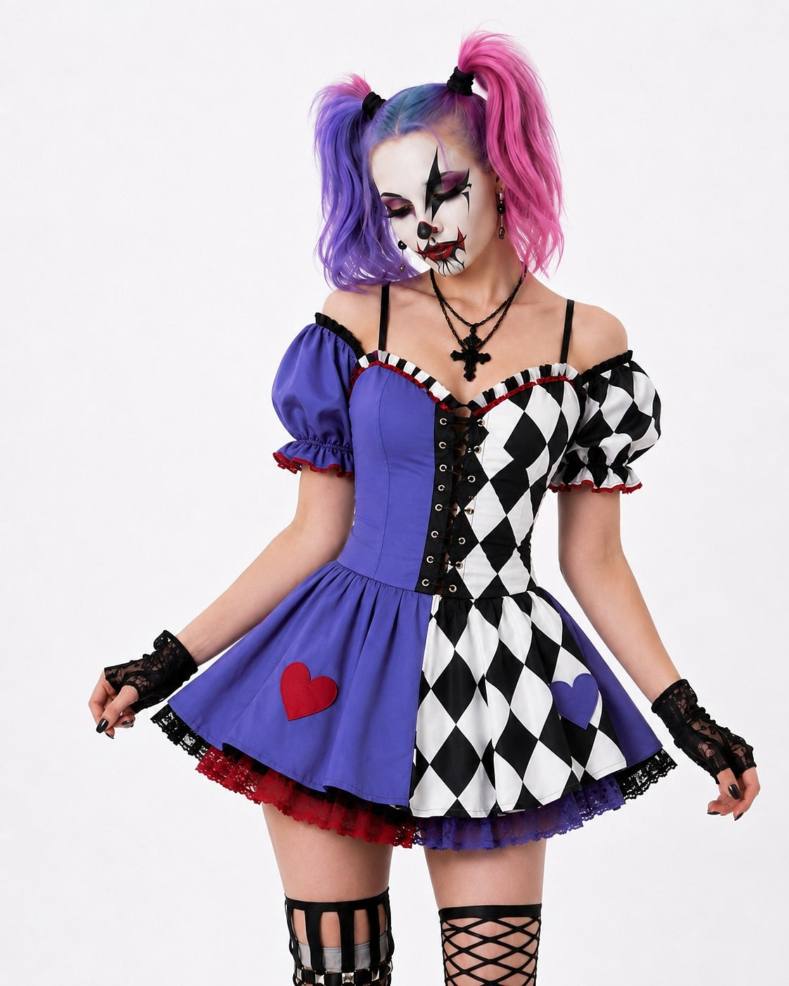 Women's Purple Gothic Halloween Circus Costume Dress