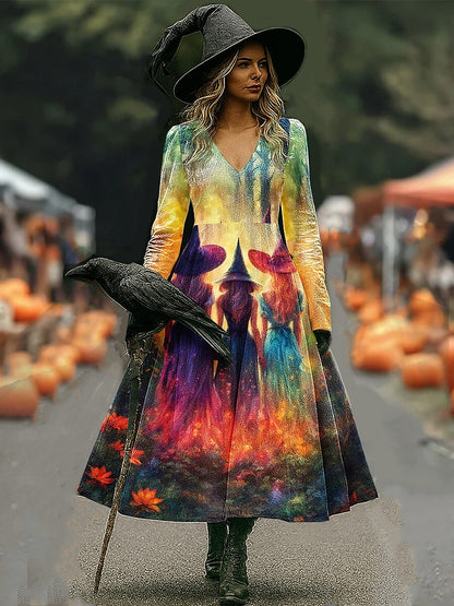 Women's Halloween Mystic Witch Maxi Dress