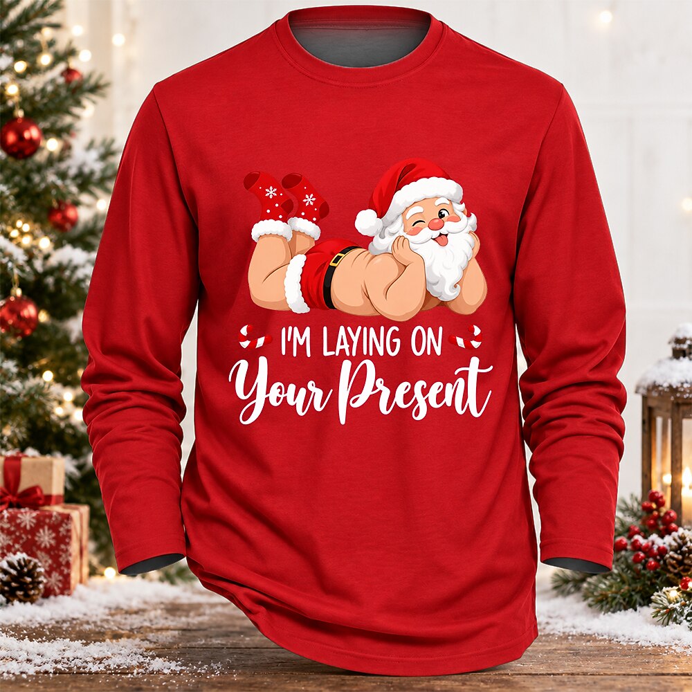 Men's Christmas Santa Funny Longsleeve Tee