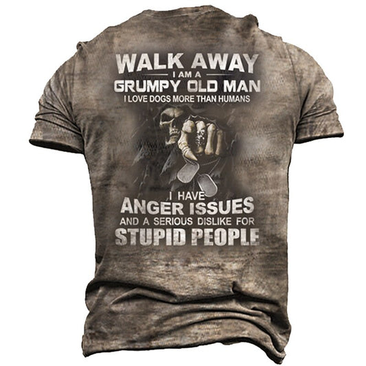 Men's Grumpy Skeleton Humor Graphic Tee