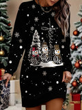 Women's Christmas Graphic Modern Dress