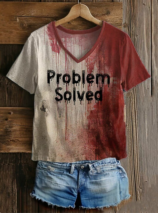 Women's Halloween Haunted Print Tee