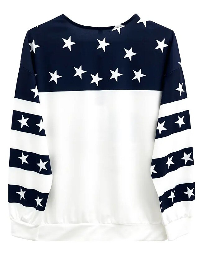 Women's Patriotic Stripe Zip Sweatshirt