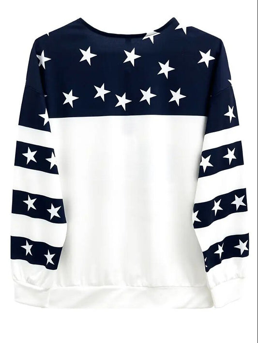 Women's Patriotic Stripe Zip Sweatshirt