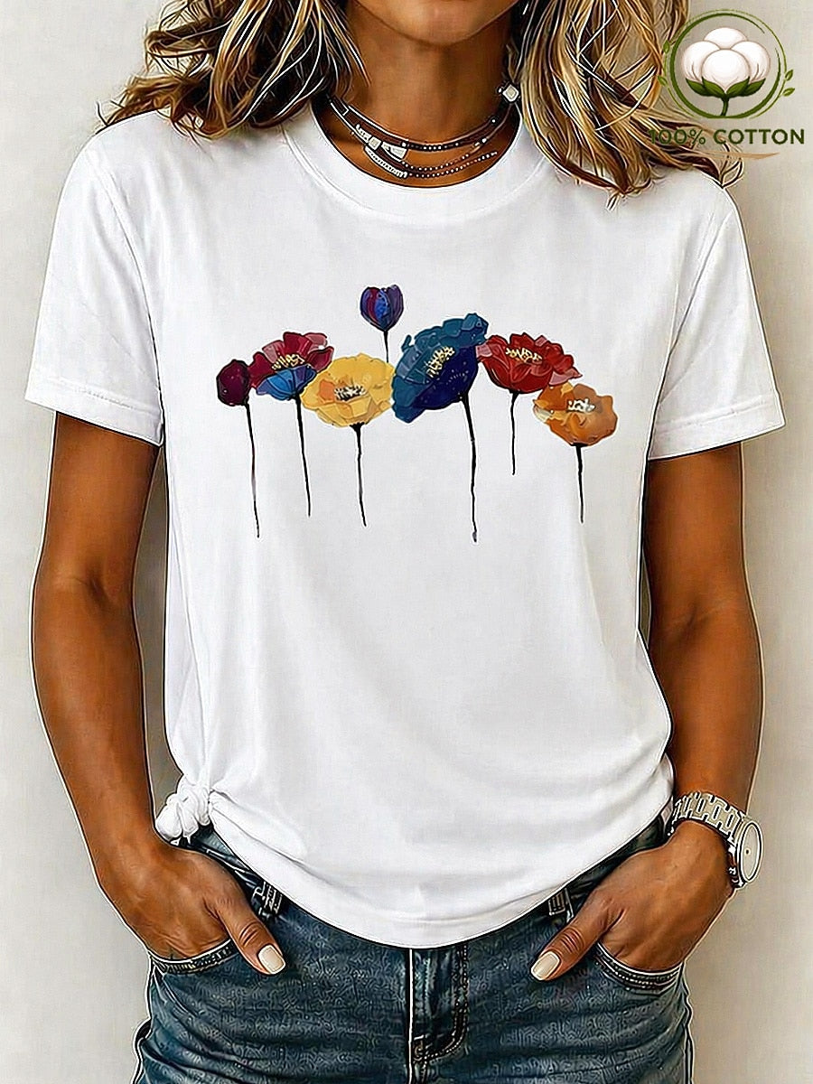 Women's Cotton Wildflower Graphic Tee