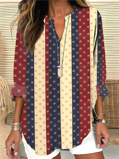 Women's Heritage Flag Long Sleeve Blouse