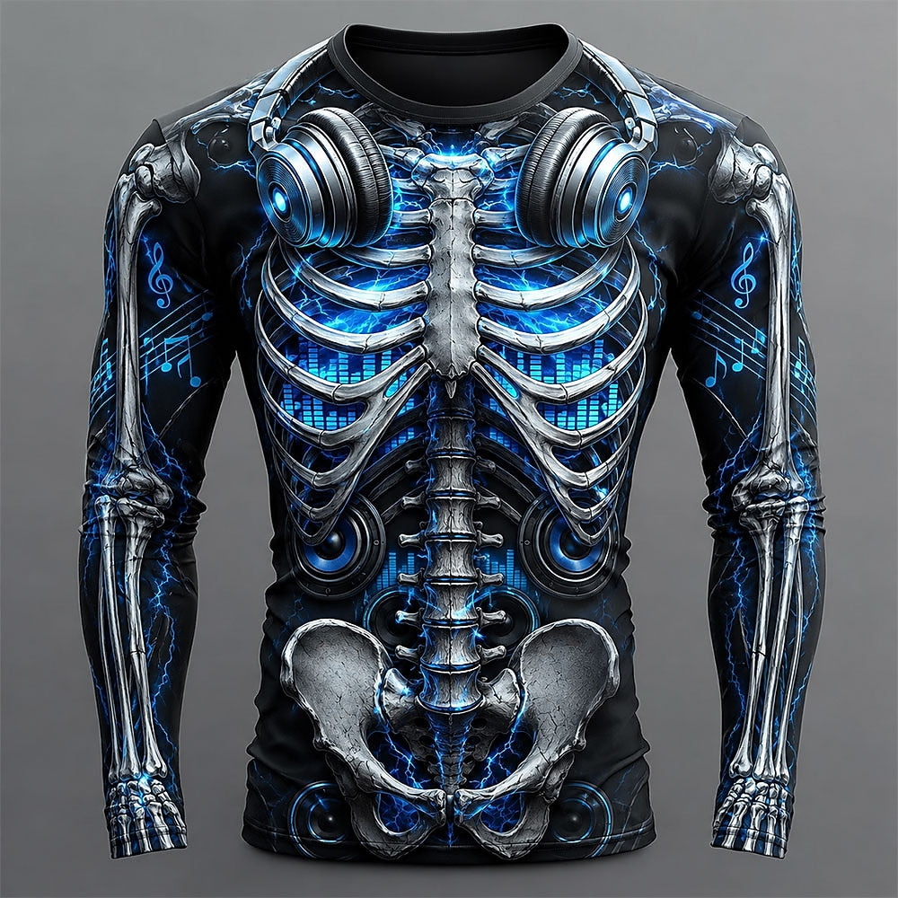 Men's Carnival Skull Skeleton T-Shirt