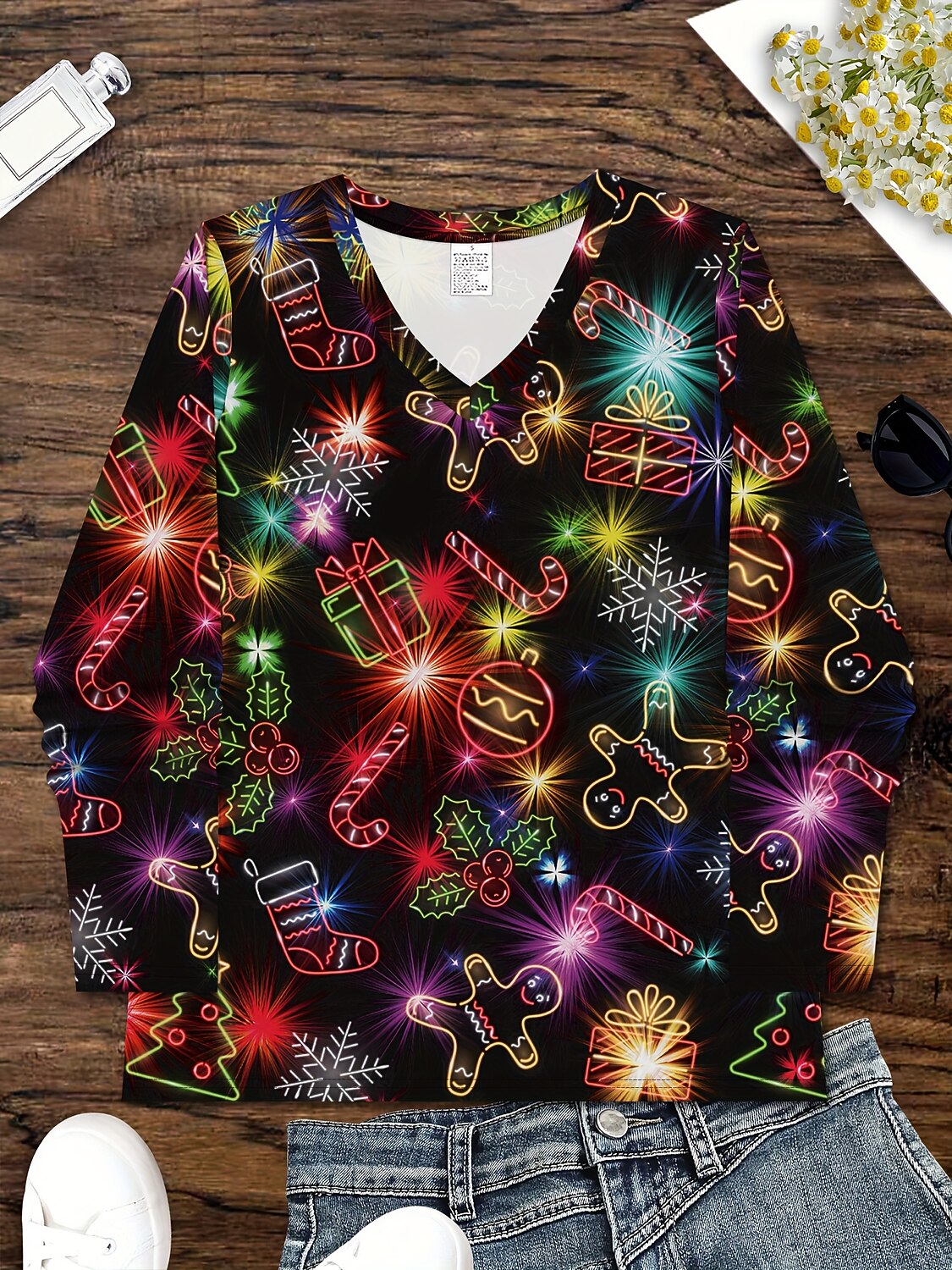 Women's Christmas Graphic Elegant Shirt