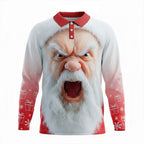 Santa Claus Christmas Long Sleeve Polo