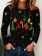Santa Claus Graphic Crewneck Christmas Shirt