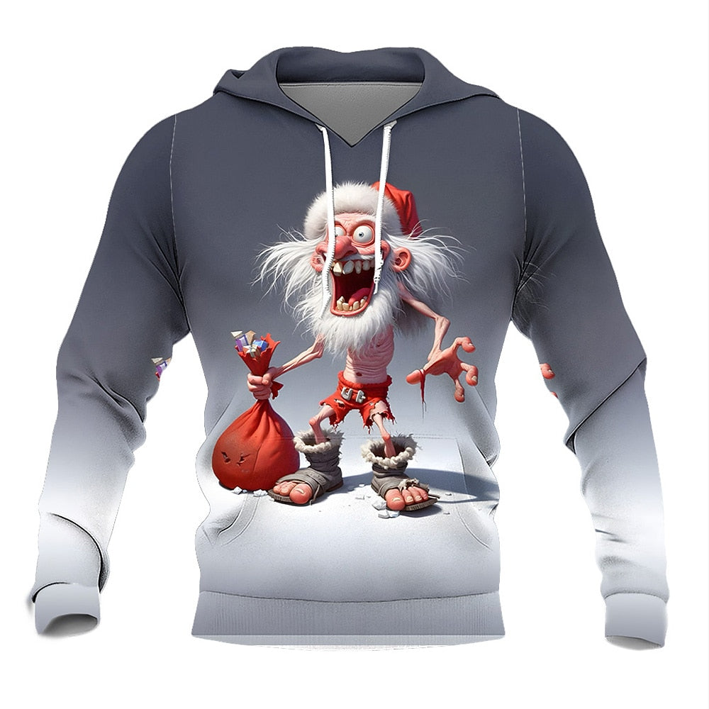 Christmas Santa Festive Vintage Casual Hoodie