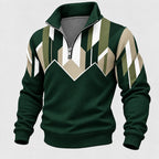 Classic Geometric Half Zip Sweatshirt