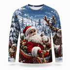 Men's Funny Santa Long Sleeve Graphic Tee