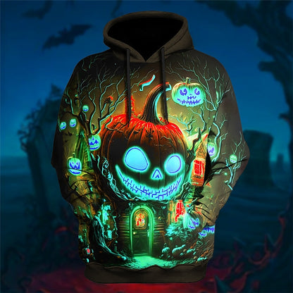 Men's Pumpkin Graphic Print Hoodie