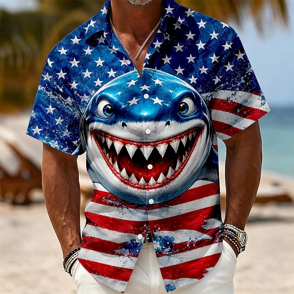 Men's American Flag Short Sleeve Shirt