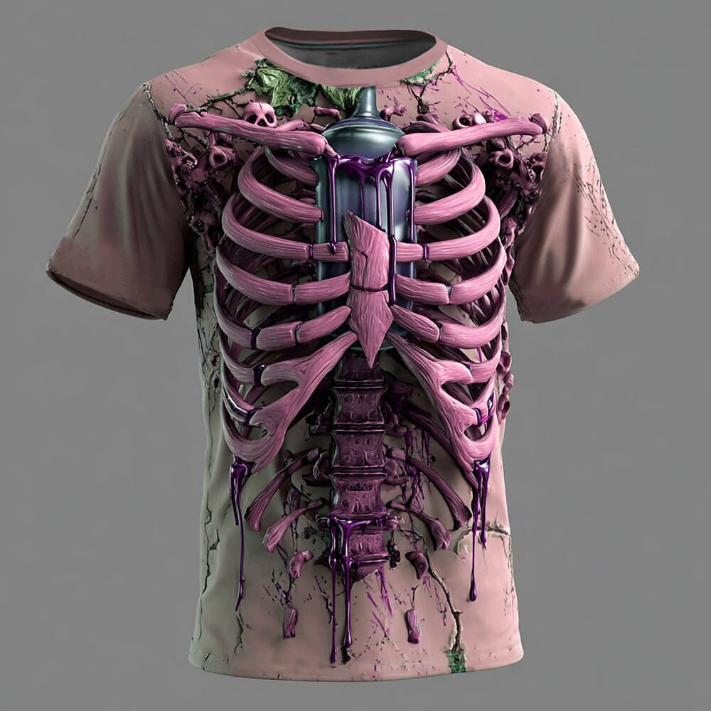 Men's Optical Skeleton Illusion Graphic Tee