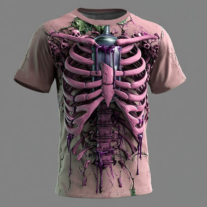 Men's Optical Skeleton Illusion Graphic Tee