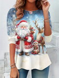 Women's Christmas Casual Print Longsleeve Tee