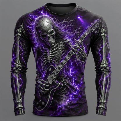 Men's Skull Skeleton Guitar 3D T-Shirt