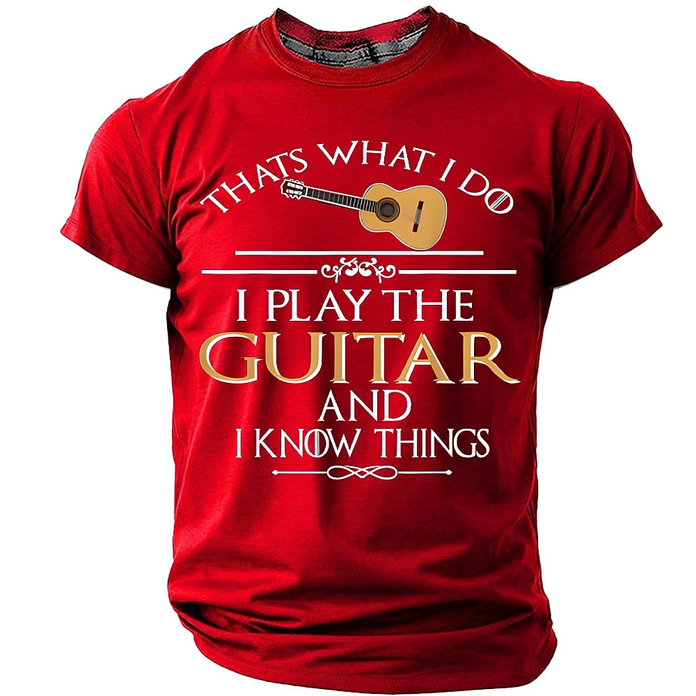 Men's Guitar Knowledge Humor Graphic Tee