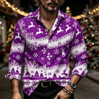 Christmas Elk Bell Button Shirt
