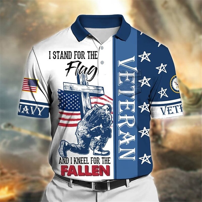 Men's Veteran Honor American Flag Polo