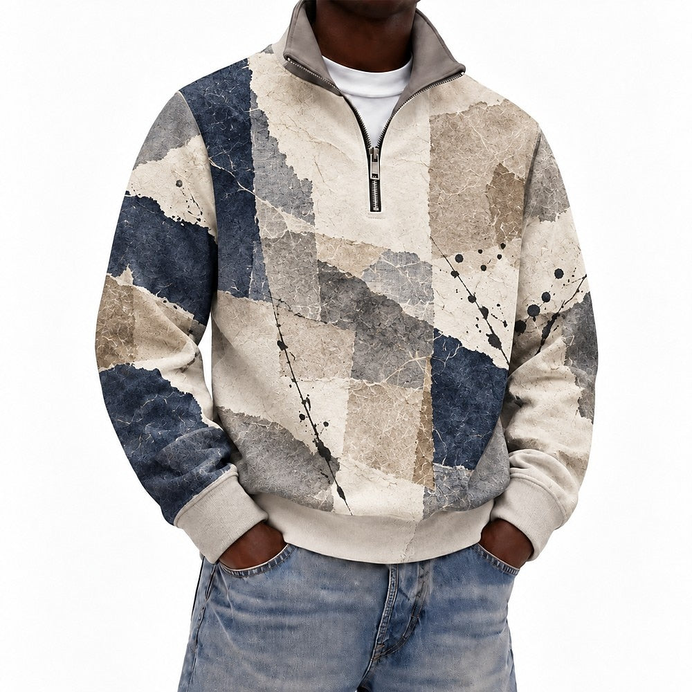 Quarter Zip Geo Sweatshirt