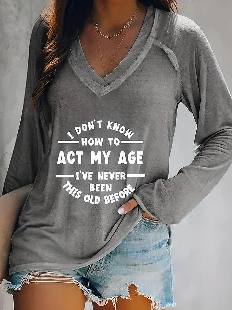 Women's Everyday Letter Graphic Quote Tee