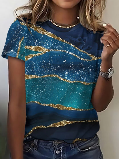 Women's Ombre Color Art Graphic Tee