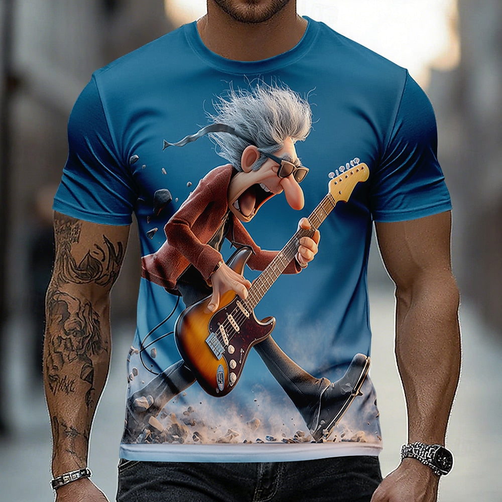Men's Vintage Guitar Grandpa Graphic Tee