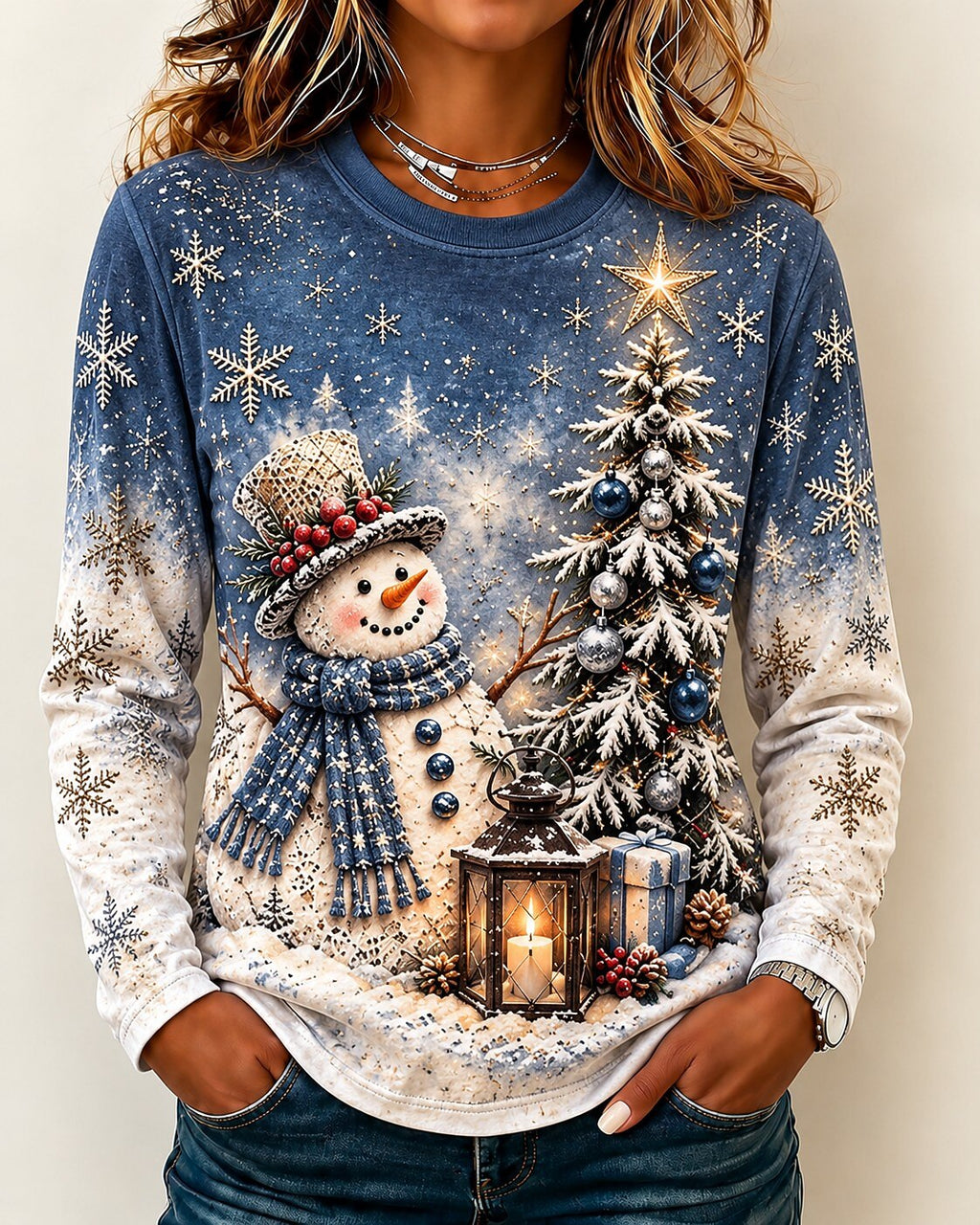 Christmas Tree Snowflake Women's Shirt