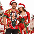 Christmas Beefcake Santa Funny Graphic T-Shirt