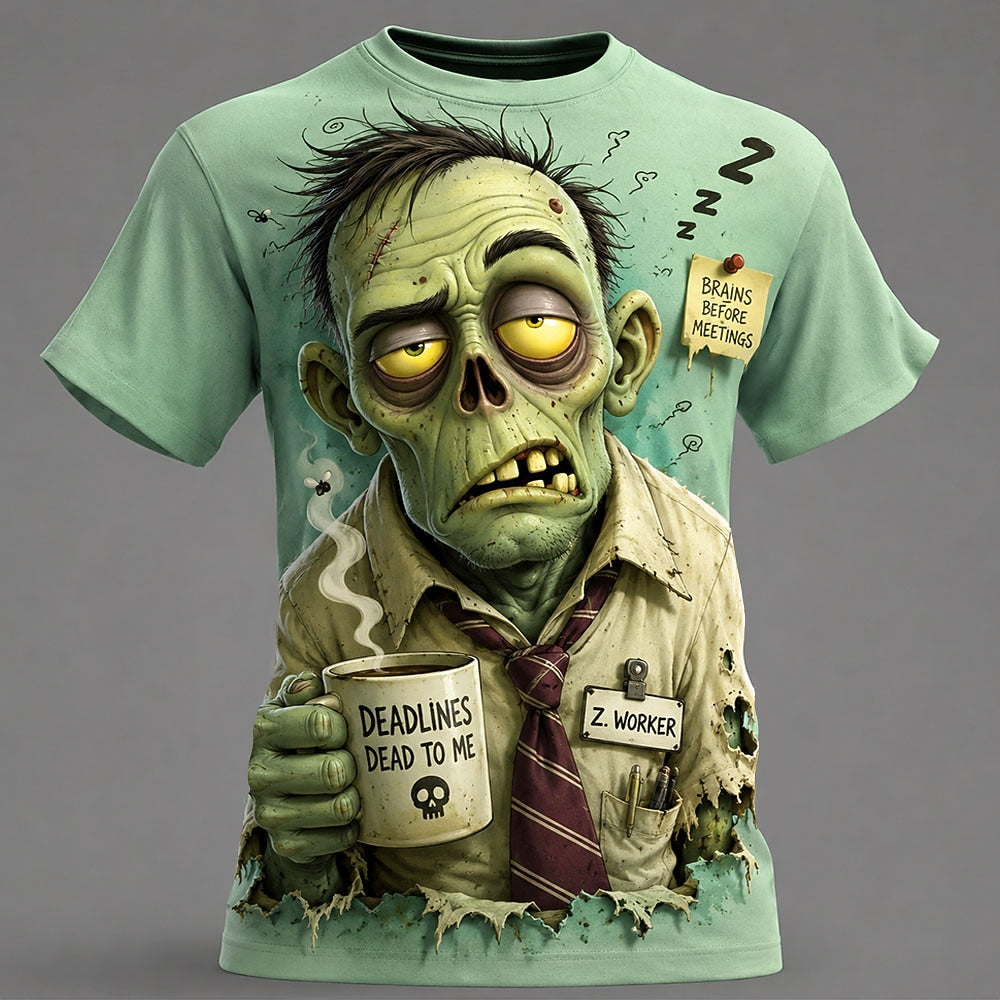 Men's Zombie Skull Bone Print Tee