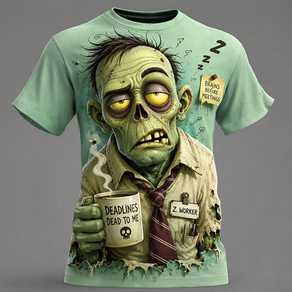 Men's Zombie Skull Bone Print Tee