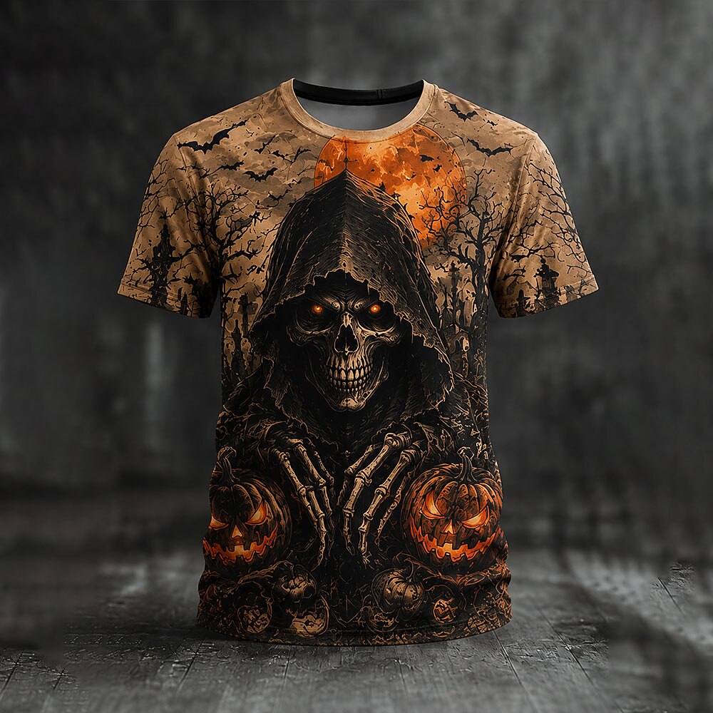 Men's Horror Grim Reaper Skull Tee