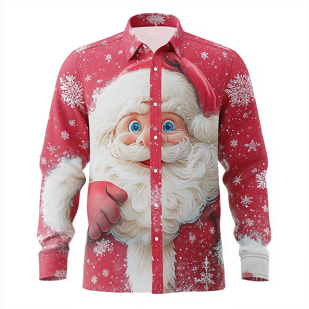 Santa Reindeer Christmas Costume Button Shirt