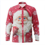 Santa Reindeer Christmas Costume Button Shirt