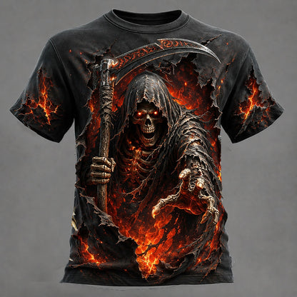 Men's Skull Graphic 3D Print Tee