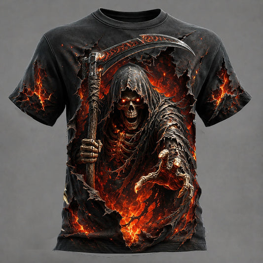 Men's Skull Graphic 3D Print Tee