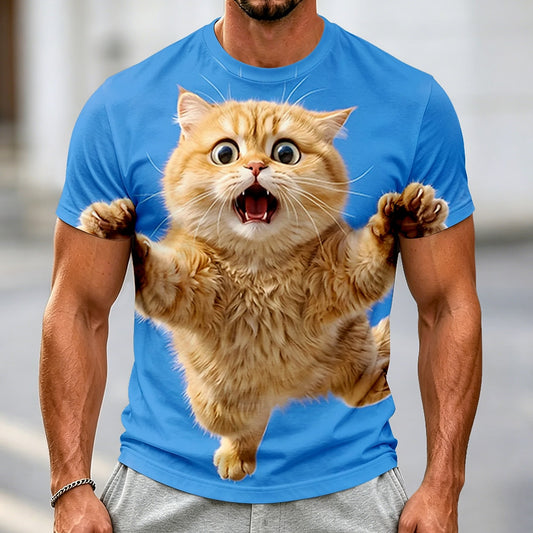 Men's Curious Cat Lover Graphic Tee