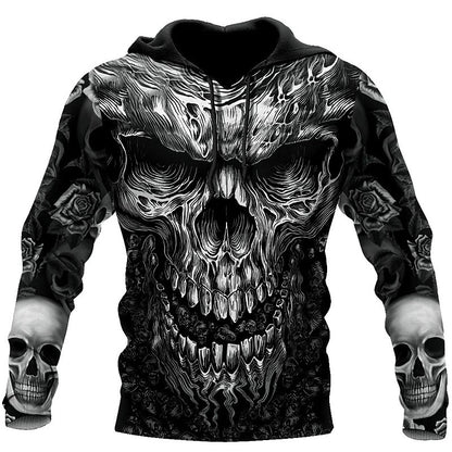 Men's Dark Grim Reaper Skull Hoodie
