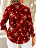 Women's Ombre Floral Patchwork Button Shirt