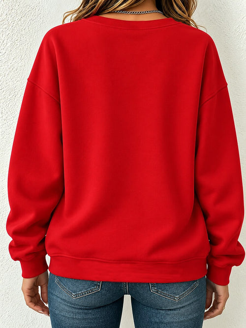 Snowflake Graphic Christmas Pullover Sweatshirt