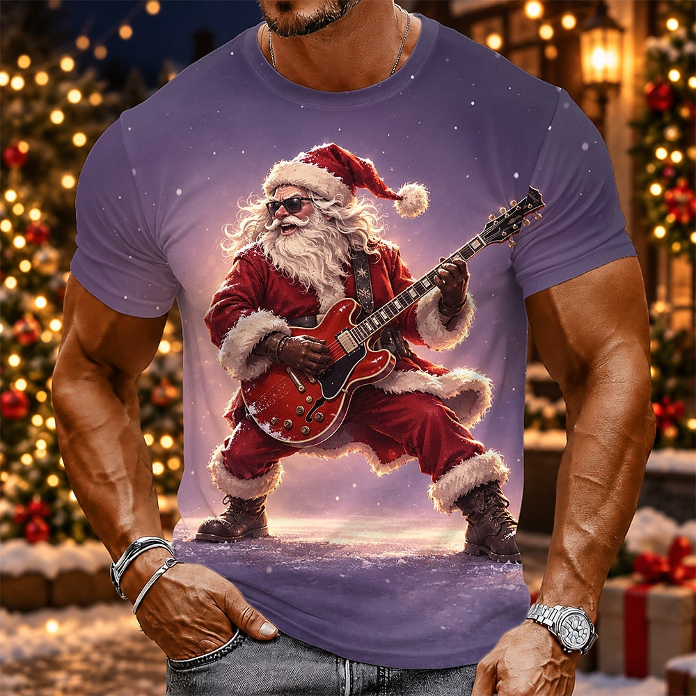 Men's Santa Claus Casual Short Sleeve Tee