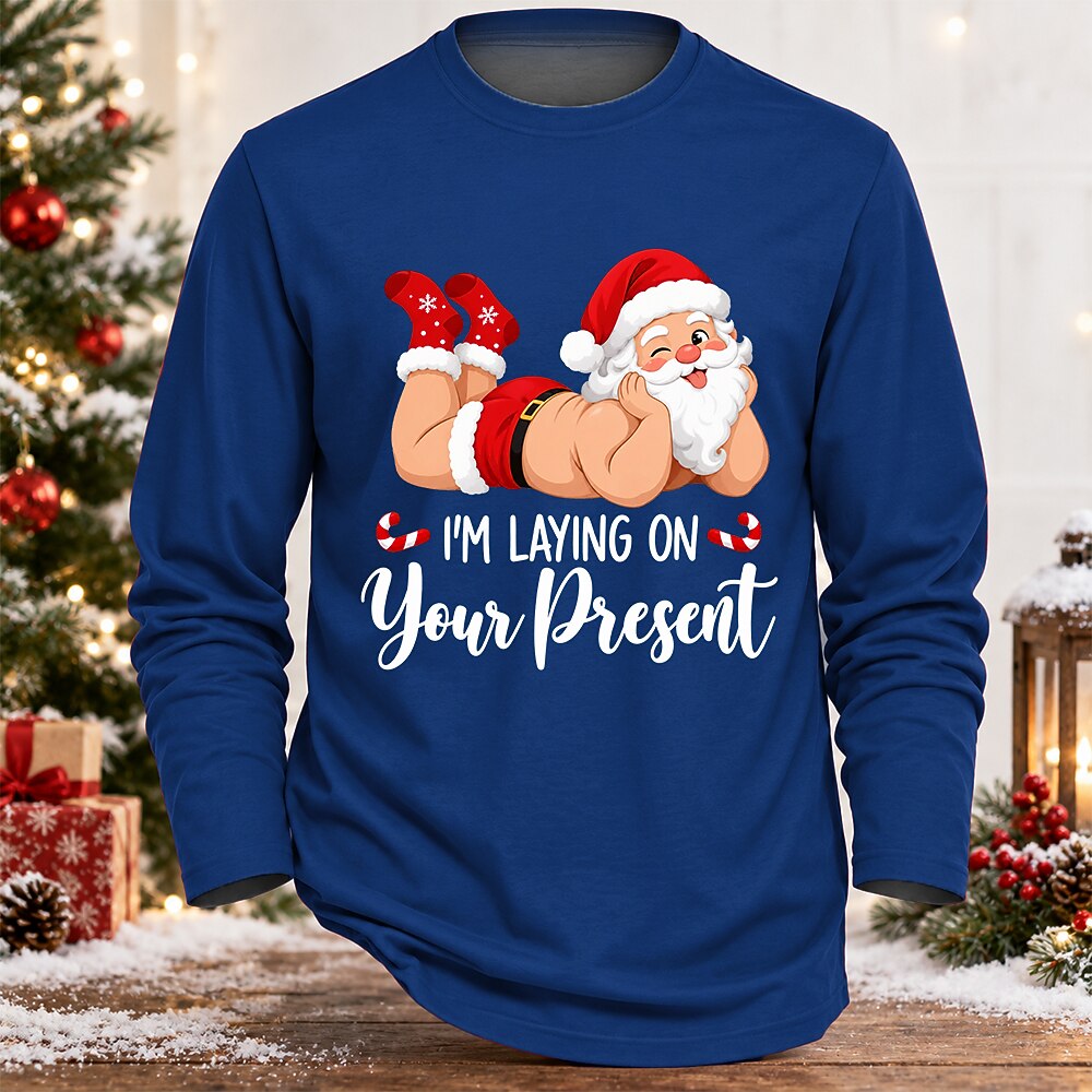 Men's Christmas Santa Funny Longsleeve Tee