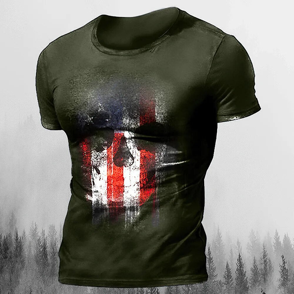 Men's Gothic Skull Halloween Graphic Tee