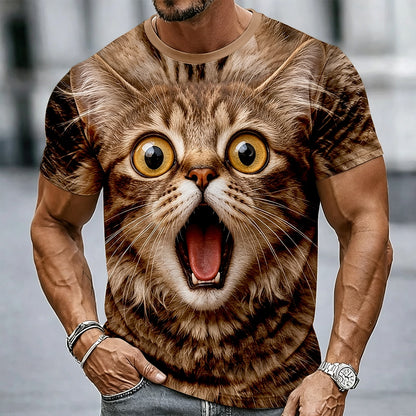 Men's Cute Cat Animal Graphic Tee