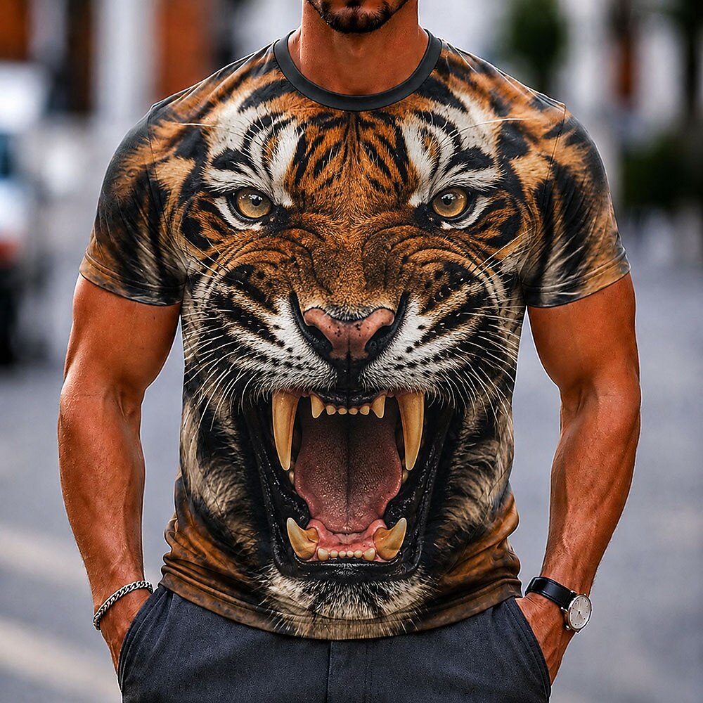 Men's Fierce Tiger Animal Graphic Tee